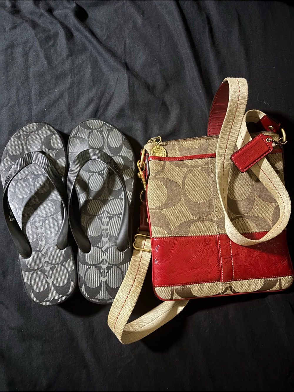Coach Signature Crossbody & Flip-Flops - Picture 2 of 15